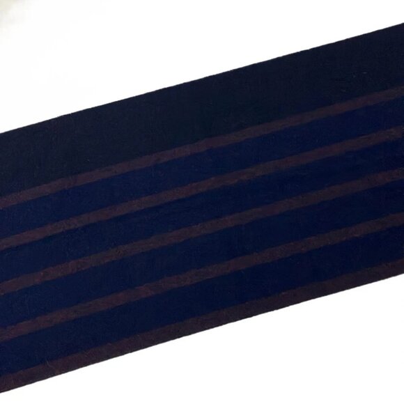 Salvatore Ferragamo - Dark Navy Dark Brown Cashmere Scarf - Picture 2 of 3